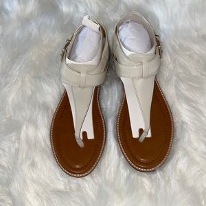 Crown vintage cream sandals. Silver hard wear. New, never worn. Size 8.5